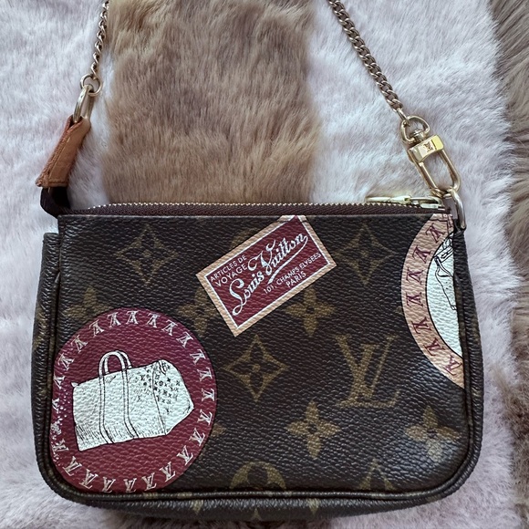 Louis Vuitton Handbags - Louis Vuitton Brown and White Monogram Mini Pouchette